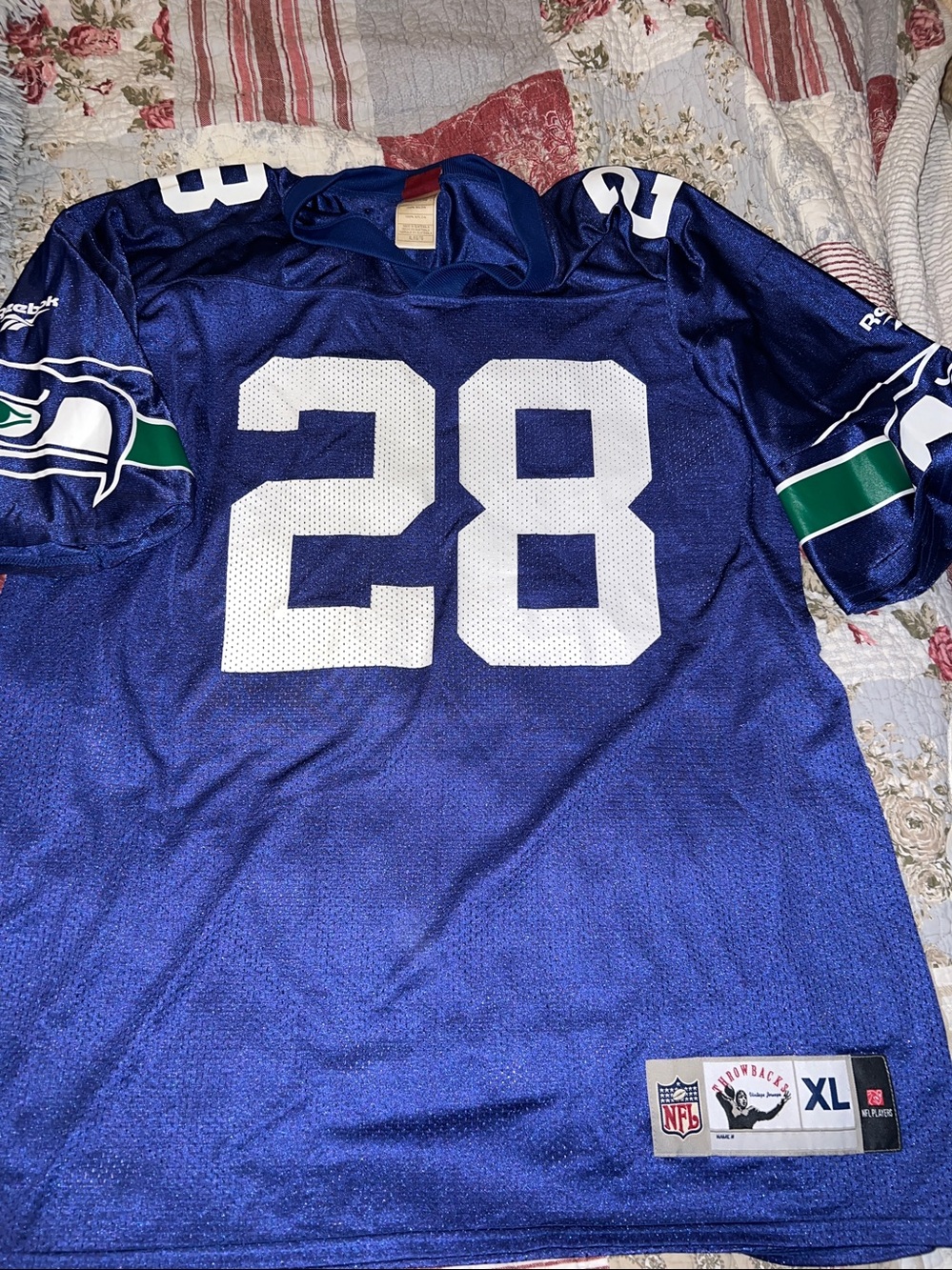 Reebok Seattle Seahawks Curt Warner 28 jersey XL mesh